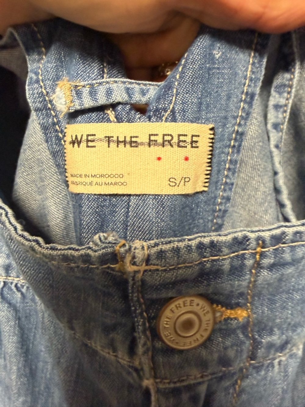 NWOT Free People We The Free Clara Denim Jumpsuit - Picture 6 of 6